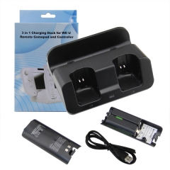 2 in1 Dual Controller Charging Station With 2800mAh Battery Set for WII Remote & WII U Gamepad