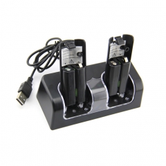 Dual Charging Dock Station Remote Controller Stand Gamepad Charger LED Light For Nintend WII *black