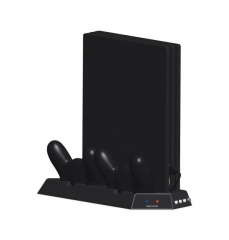 Multi-Function Charging Stand with Built-in Cooling Fans and USB HUB for PS4 Pro - Black