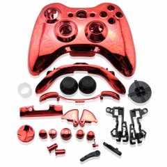 Xbox 360 Wireless Controller Protective Shell Case with Buttons Chrome Red
