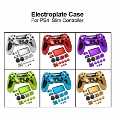 6 Colors Electroplate Gaming Controller Shell Polished Glossy Case Protective Skin Replacement Part for PS4 Slim  4.0 Controller