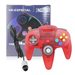 N64 Wired Joypad with Color Box  - transparent red