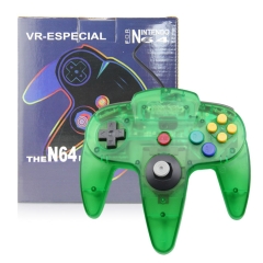 (out of stock)N64 Wired Joypad with Color Box  Transparent green