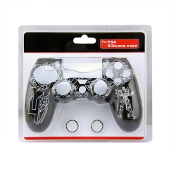 New Silicone Skin Case for PS4 Controller With packaging White+Black