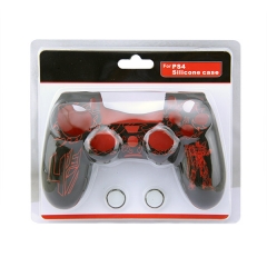 New Silicone Skin Case for PS4 Controller With packaging Red+Black