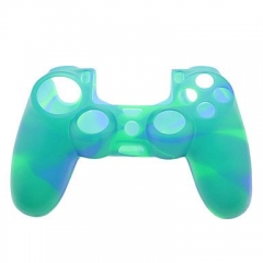Silicone Skin Case for PS4 Controller-Green /Blue