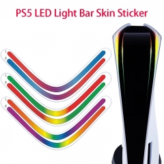 Console Center DIY Skin LED Luminous Lightbar For PS5 Disc/digital Version Controllers Rainbow Gradient Sticker Decals *1pcs