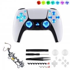 Brand New Multi-Colors Luminated D-pad Thumb Sticks LED Mod for PS5 Controller Face Buttons DTFS LED Kit