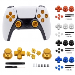 5 Colors of Metal Dpad ABXY Buttons for PS5 Controller Custom Replacement Aluminum Thumbsticks Analog Joystick With Tools (PP Bag)